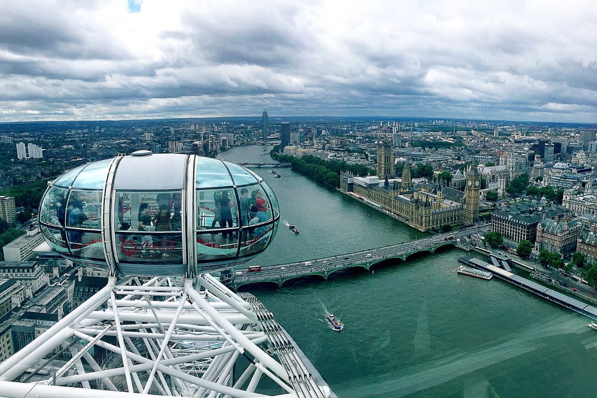 vista de londres de cima da london eye