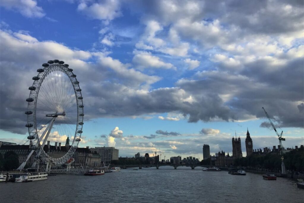 vista panoramica de londres da ponte jubilee
