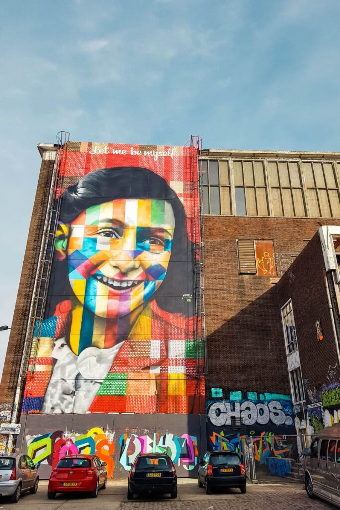 mural da anne frank em amsterda