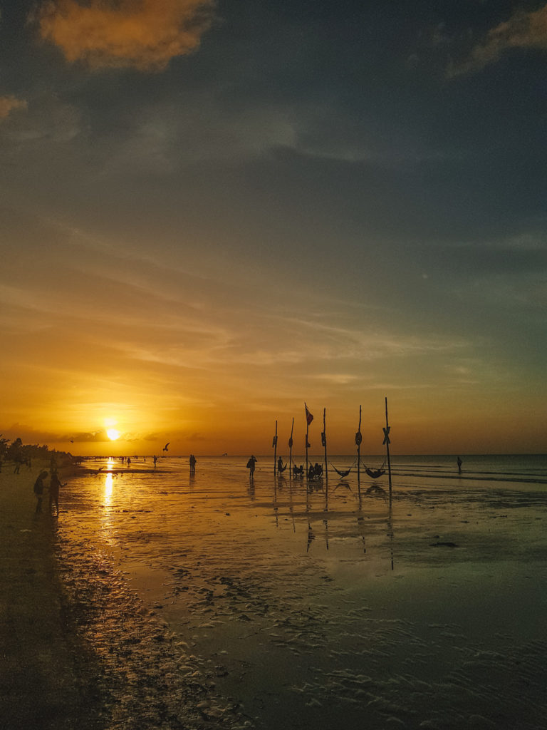 por do sol em holbox