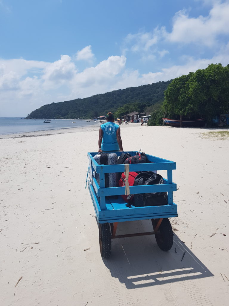 chegada na praia de encantadas