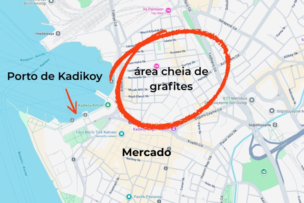 mapa de kadikoy em istambul