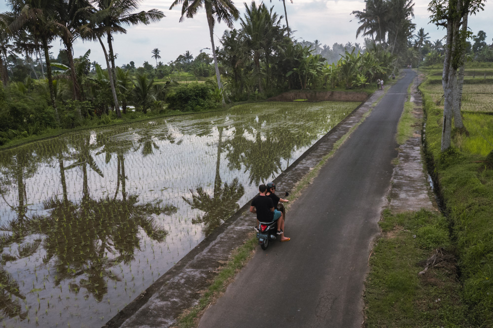 dirigindo moto em bali
